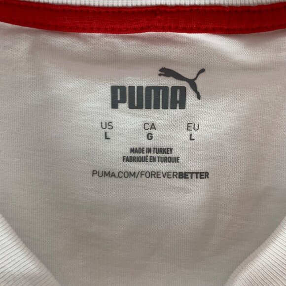 Puma F1 White Short Sleeve Crewneck Shirt Mens Large - Picture 4 of 5